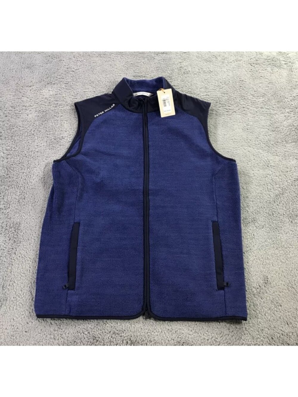 Peter Millar Crown Sport Fade Vest Large Sport Navy Fleece Performance $225
